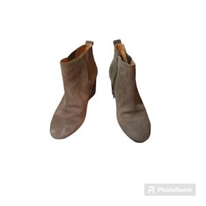 Vionic Grey Suede- Paloma- Wedge Stacked Heels Ankle Boots (10)